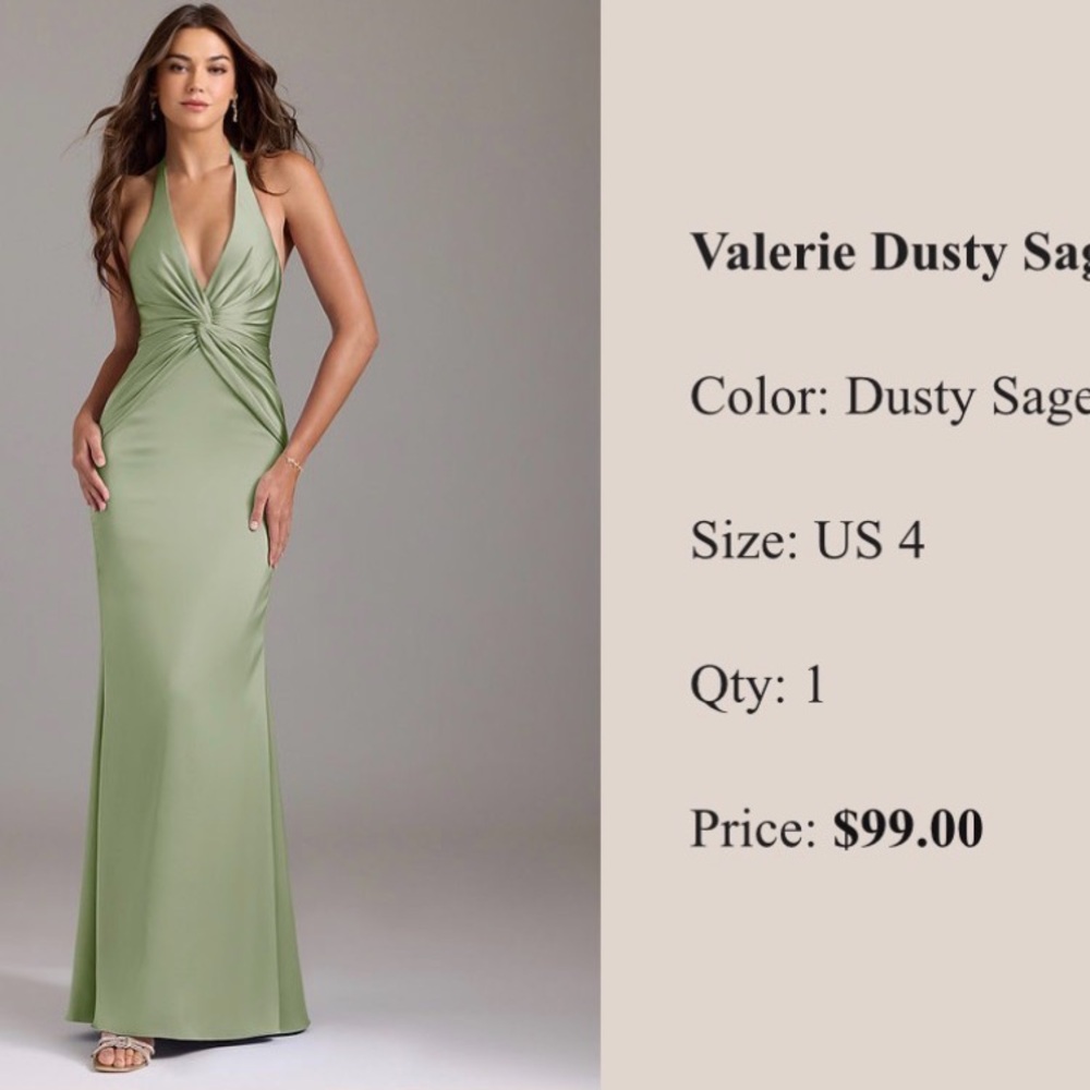 Azazie Valerie Sage Green Maxi Dress